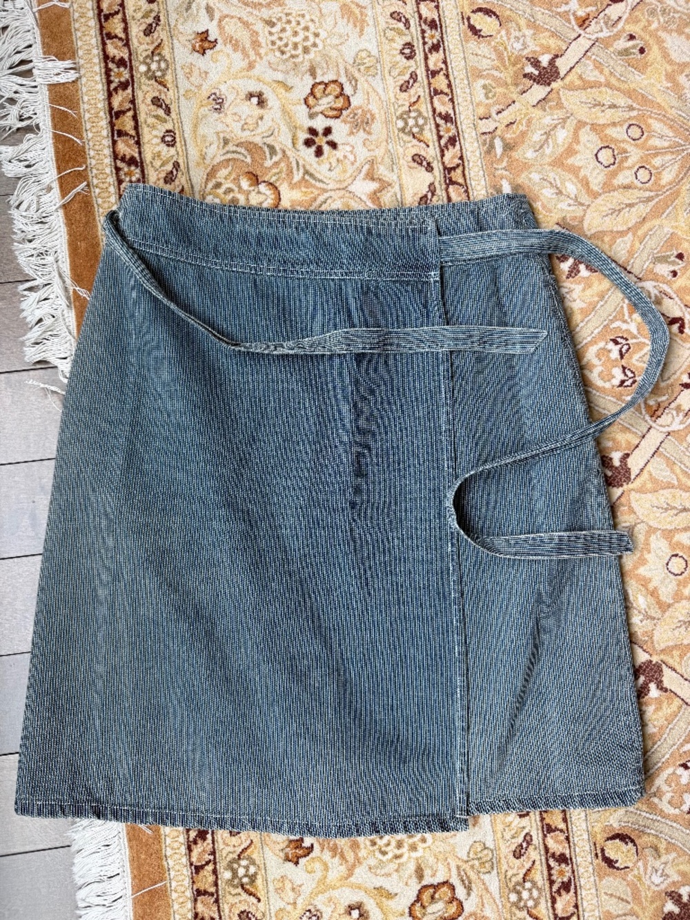Vintage OshKosh B’Gosh Pinstripe Denim Wrap Skirt – Women’s Size 8